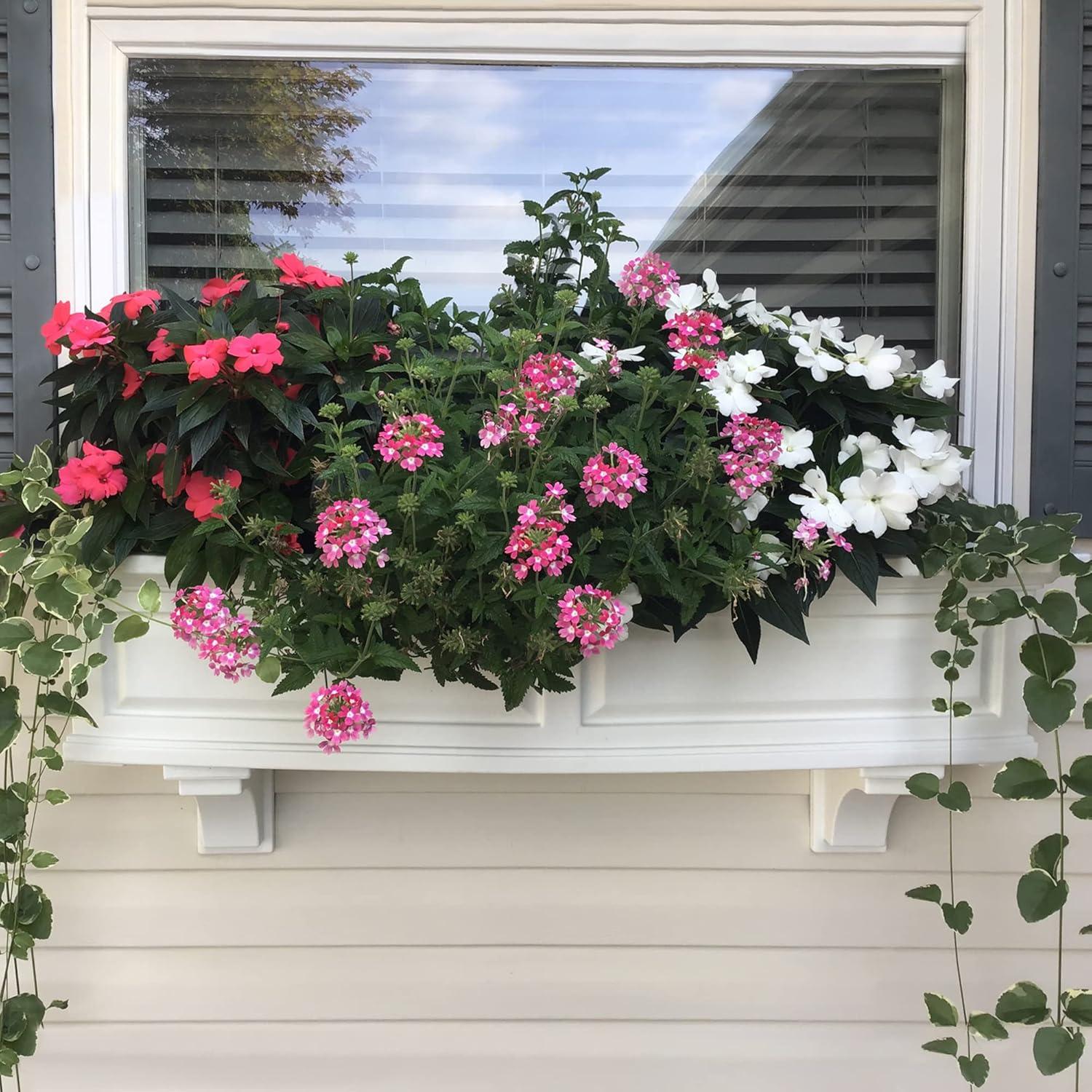 Nantucket Resin Window Box with Water Reservoir