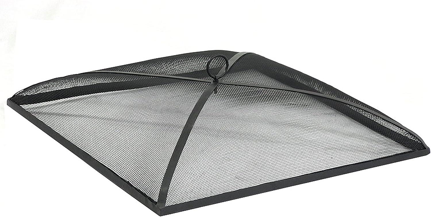 SunnyDaze Decor Square Steel Mesh Black Fire Pit Spark Screen Cover