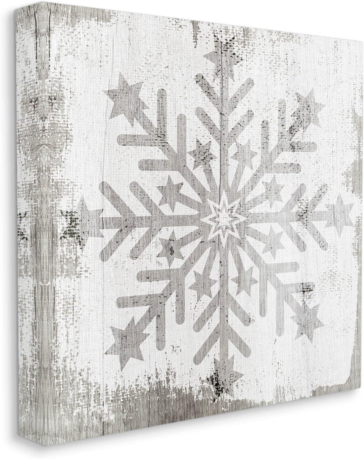 " Winter Snowflake Weathered Pattern " by Lil' Rue Painting Print