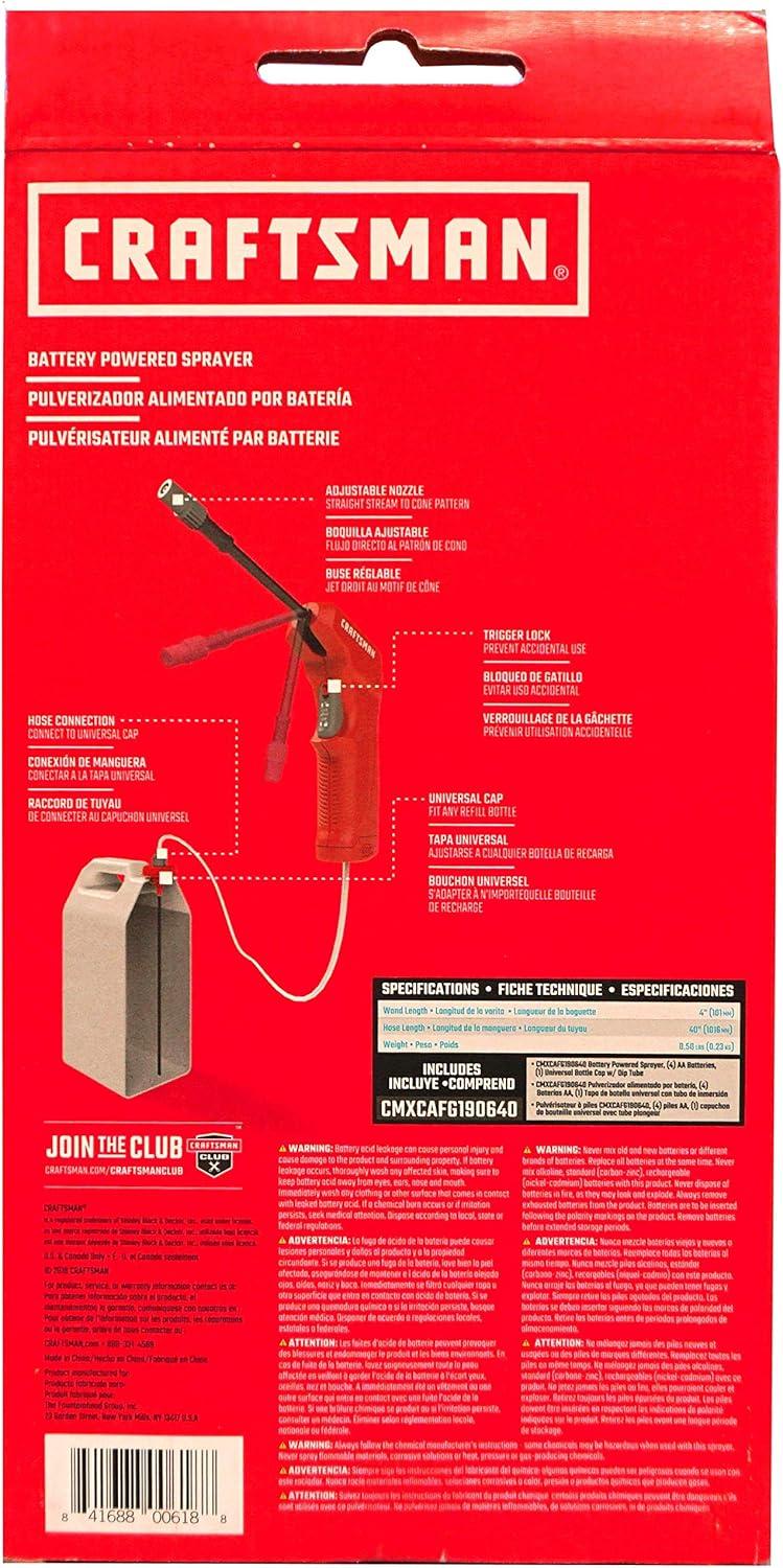 CRAFTSMAN 1 Battery Operated Pump Sprayer with Adjustable Spray Charger Not Included