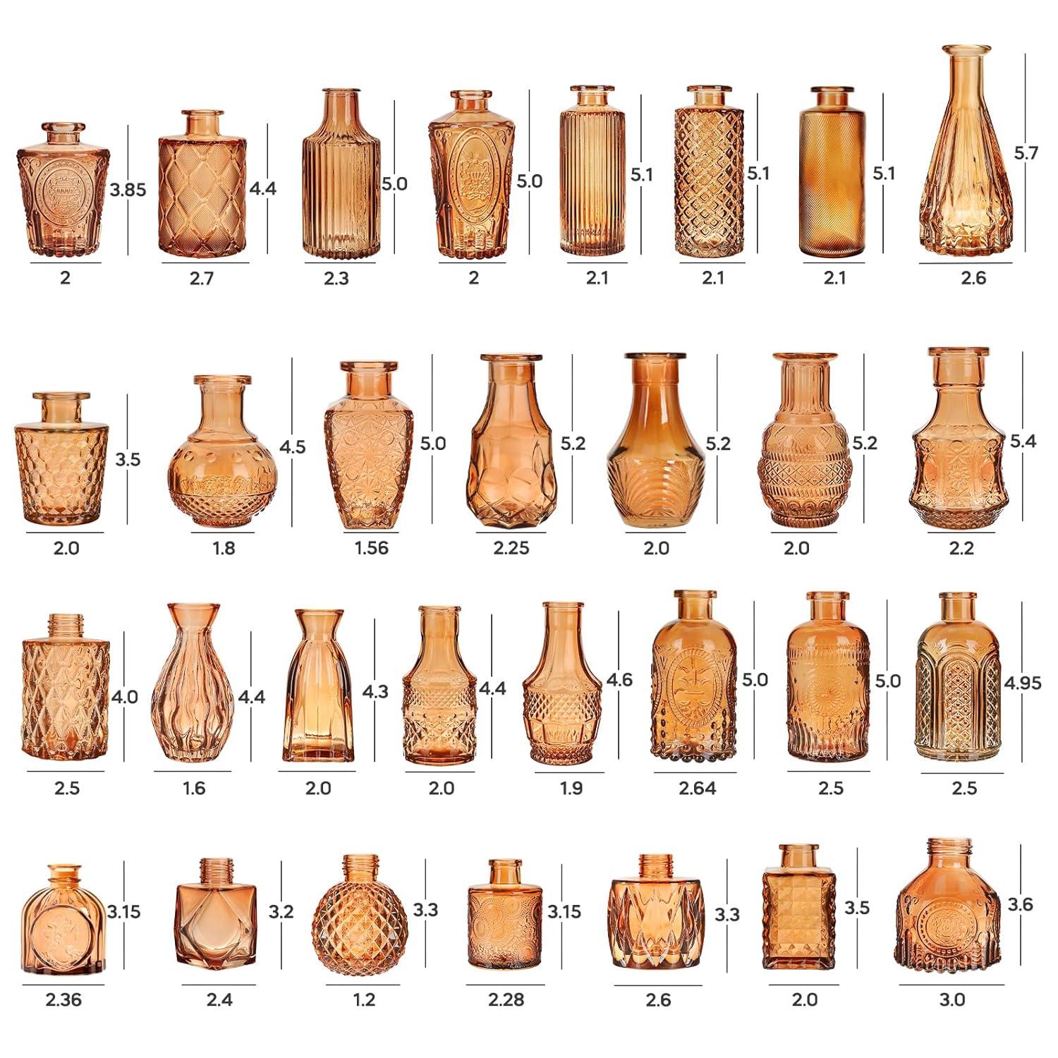 Bud Vases Set of 12, Small Glass Vases for Centerpieces, Small Flower Vases for Centerpieces, Vintage Mini Vase, Clear Bud Vase for Wedding Table Decor