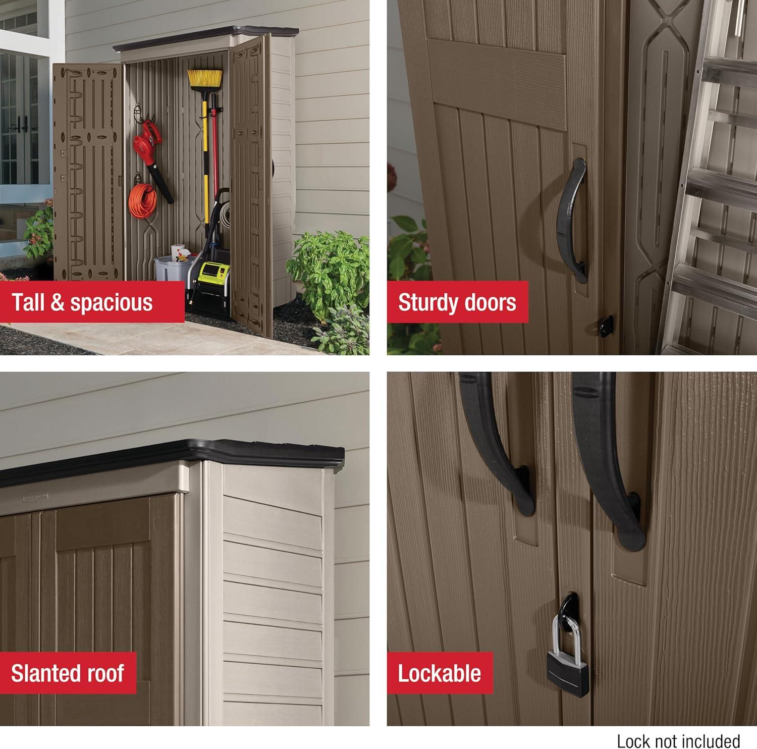 Rubbermaid Big Max 2 ft. 6 in. x 4 ft. 3 in. Large Vertical Resin Storage Shed