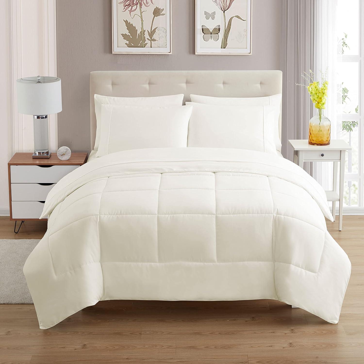 All Season Bed-in-A-Bag Solid Color Comforter & Sheet Set Ultra Soft Bedding by Sweet Home Collection®