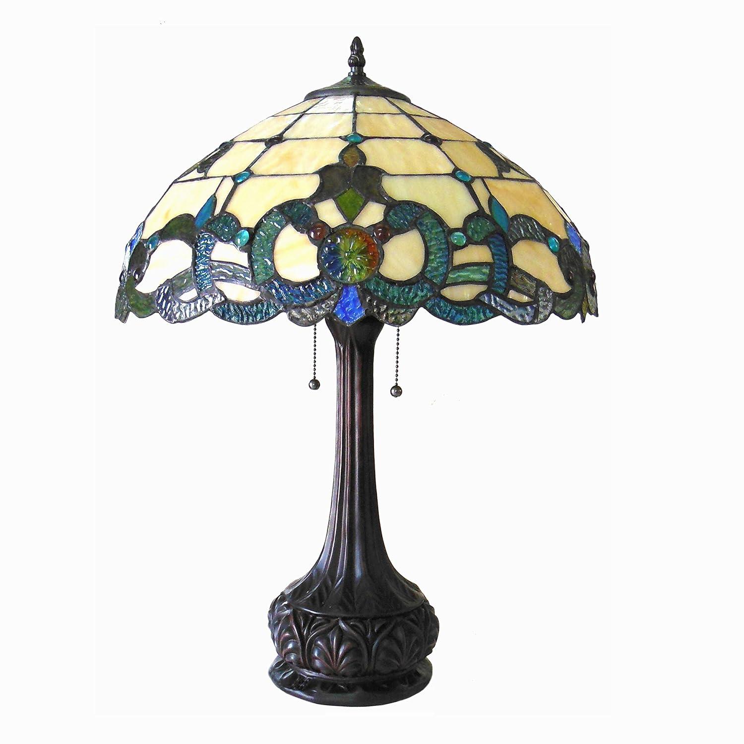 Chloe Lighting Doutzen Tiffany-style 2 Light Victorian Table Lamp 18" Shade
