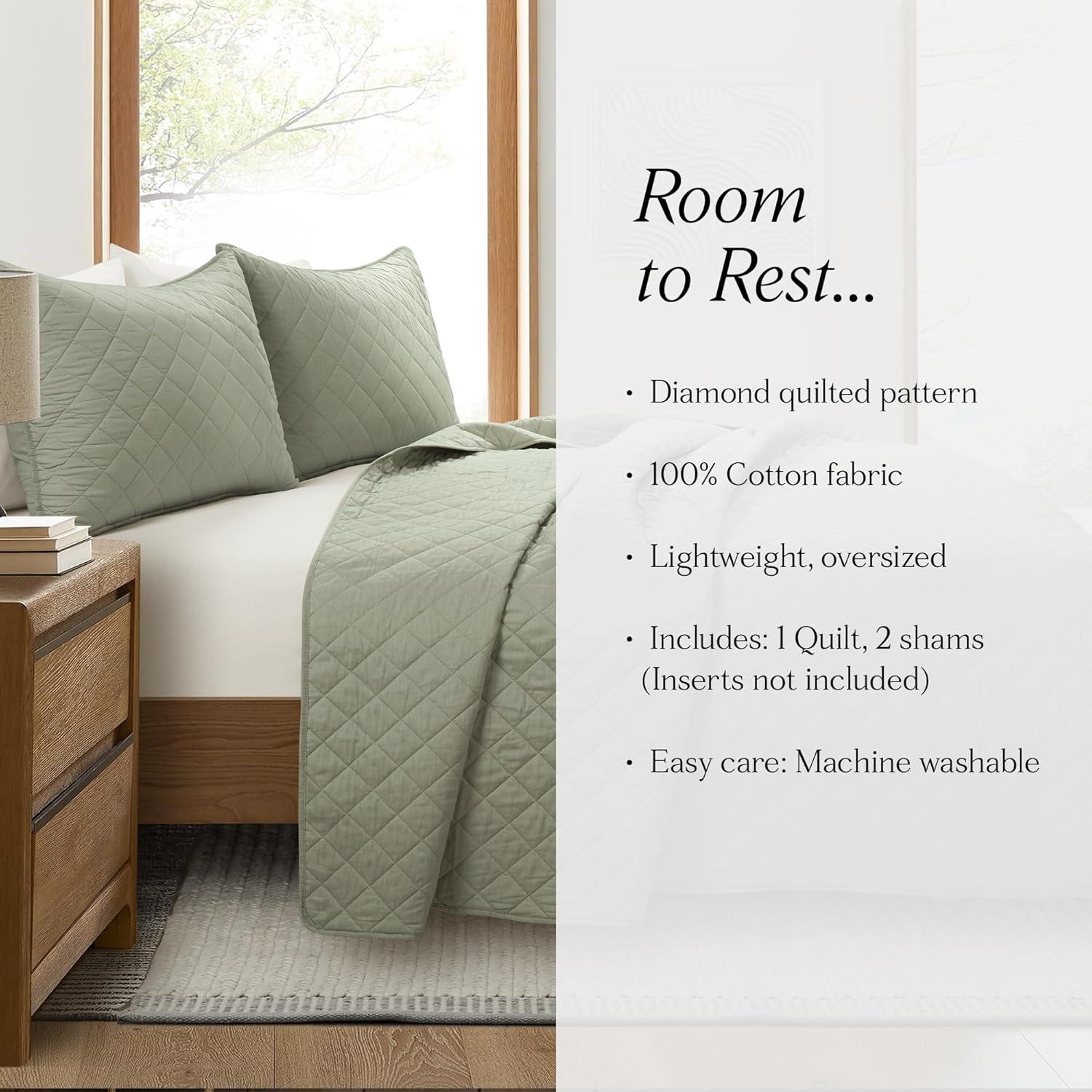 Lush Decor Ava Diamond Standard Cotton Modern & Contemporary Quilt Set