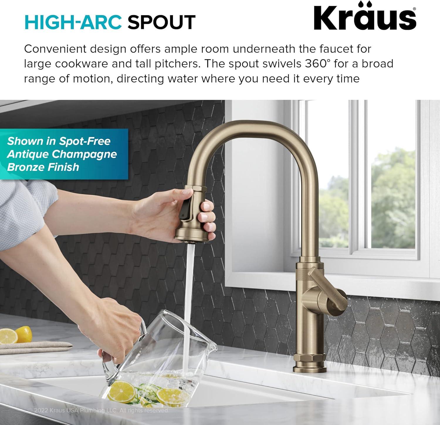 KRAUS Allyn Industrial Pull-Down Single Handle Kitchen Faucet