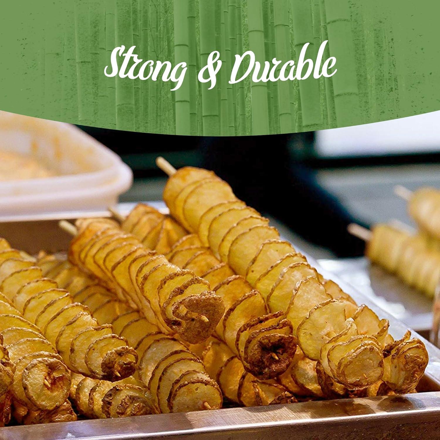 BambooMN 5mm Semi-Point Multipurpose Bonfire Roasting Bamboo Skewers - 24" (61cm) - 1,000 Pieces