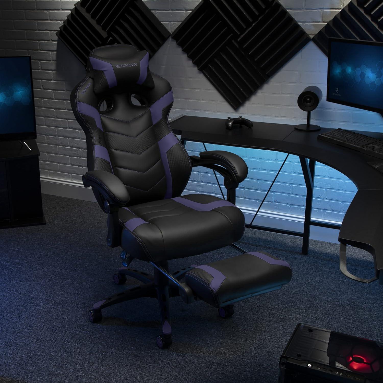 Respawn RESPAWN 110 Pro Gaming Chair - Gaming Chair with Footrest, Reclining Gaming Chair, Video Gaming Computer Desk Chair, Adjustable Desk Chair, Gaming Chairs For Adults With Headrest Pillow