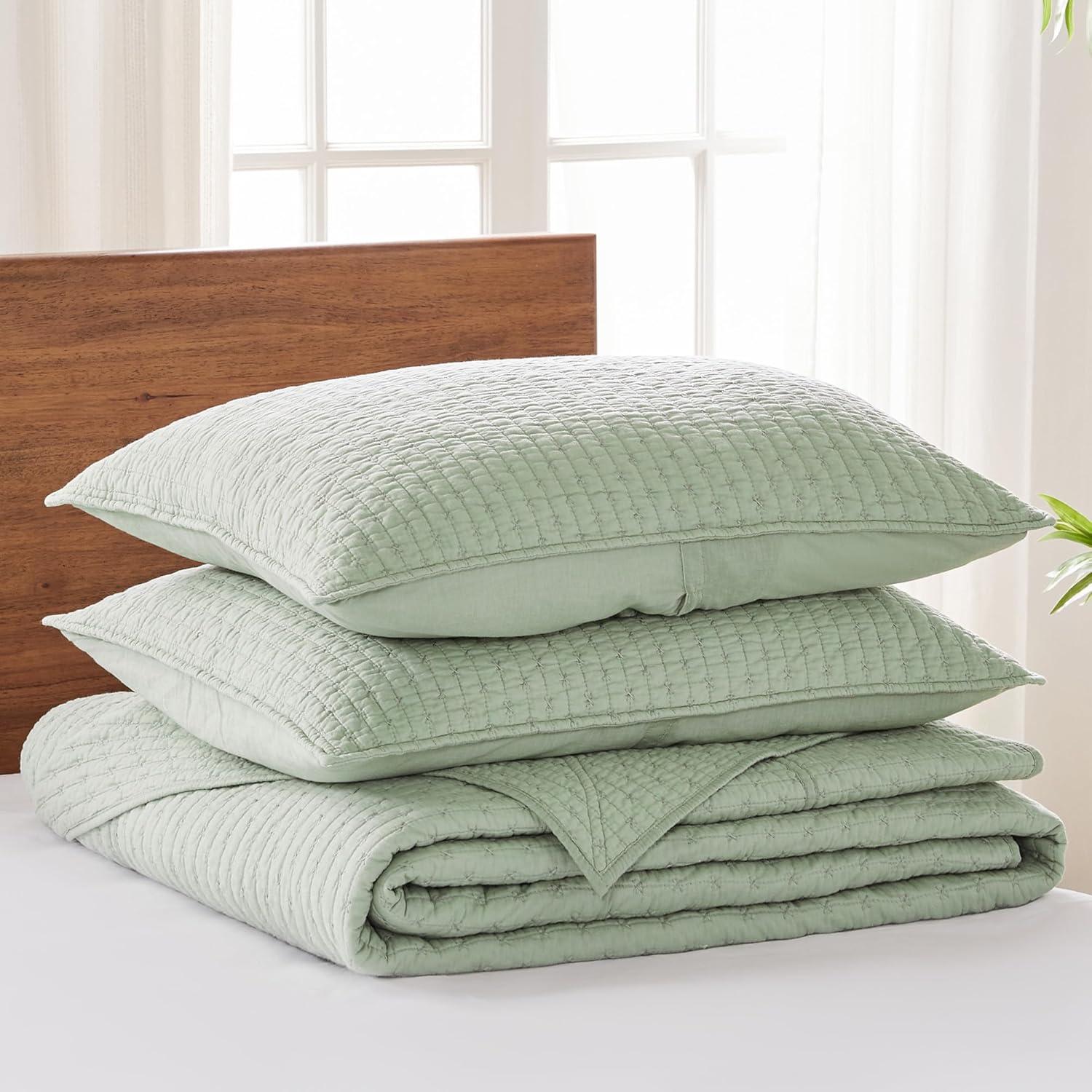Cross Stitch Desert Sage Queen Bedspread Set - Levtex Home