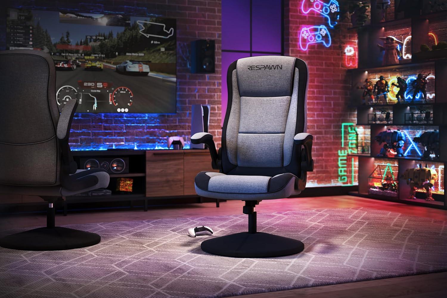 Respawn RESPAWN 800 Gaming Chair Floor, Swivel Rocker Gaming Chair, High Back Ergonomic Floor Gaming Chair for Kids and Adults, Gaming Recliner, Floor Rocker Chair with Armrests