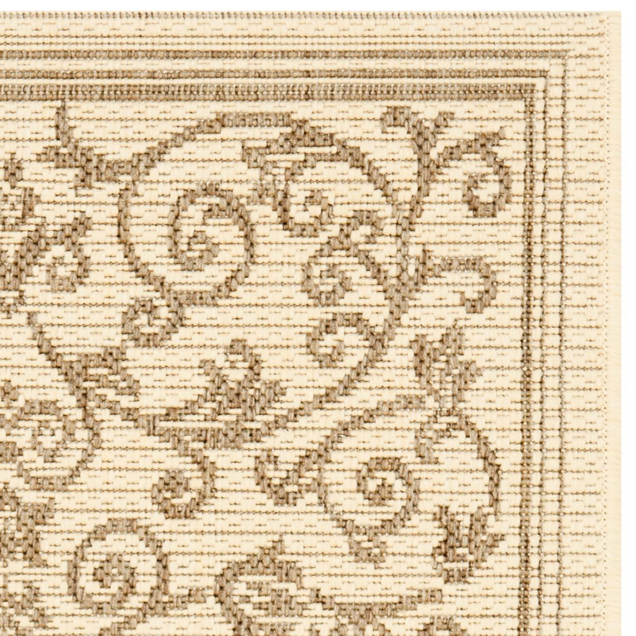 Courtyard CY2098 Power Loomed Indoor and Outdoor Accent Rug - Natural/Brown - 2'x3'7" - Safavieh
