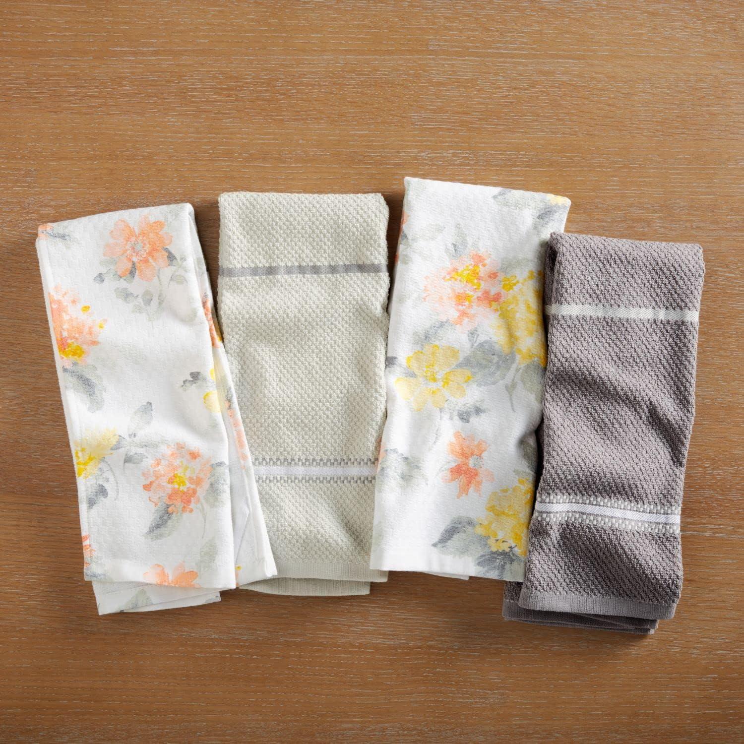 Martha Stewart Amber Floral Kitchen Towel Set 4-Pack