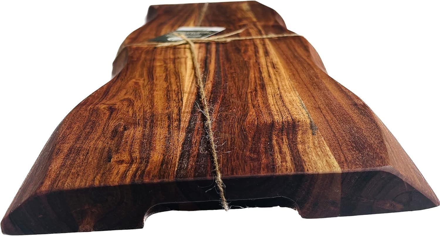 Mountain Woods Brown Hand Crafted LIVE EDGE Acacia Cutting Board/Serving Tray - 27" (﻿Maximum 5 Per Order Please.)