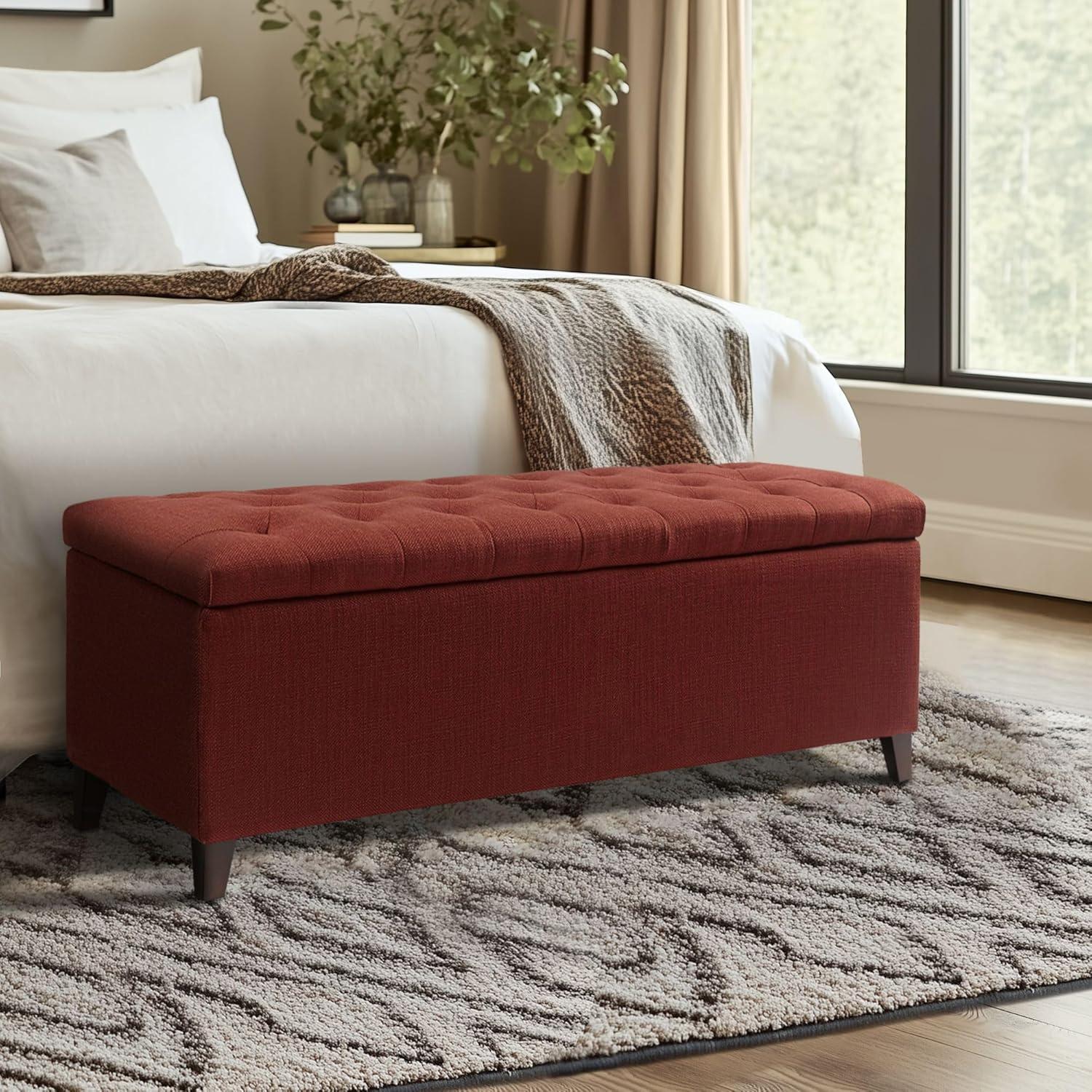 1 Polyester Upholstered Storage Bench