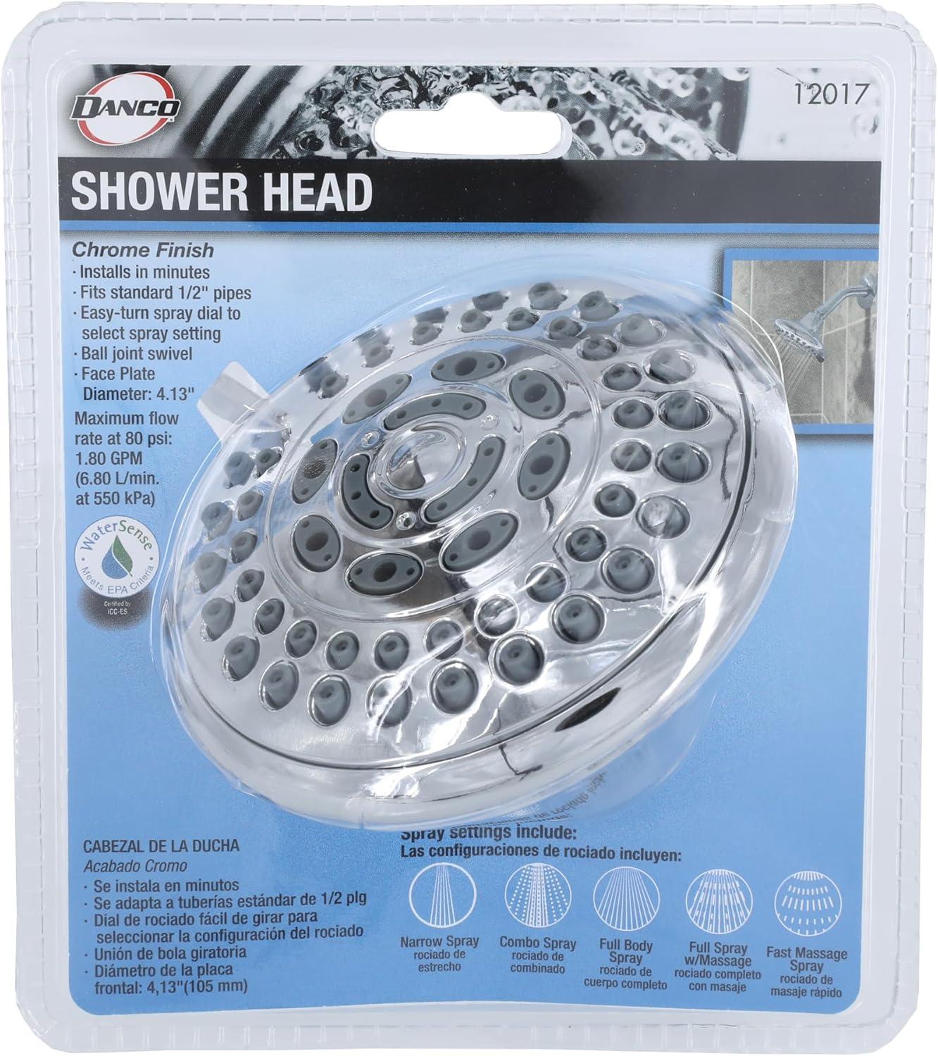 Danco 5-Spray Water-Saving Shower Head in Matte Black (12023)