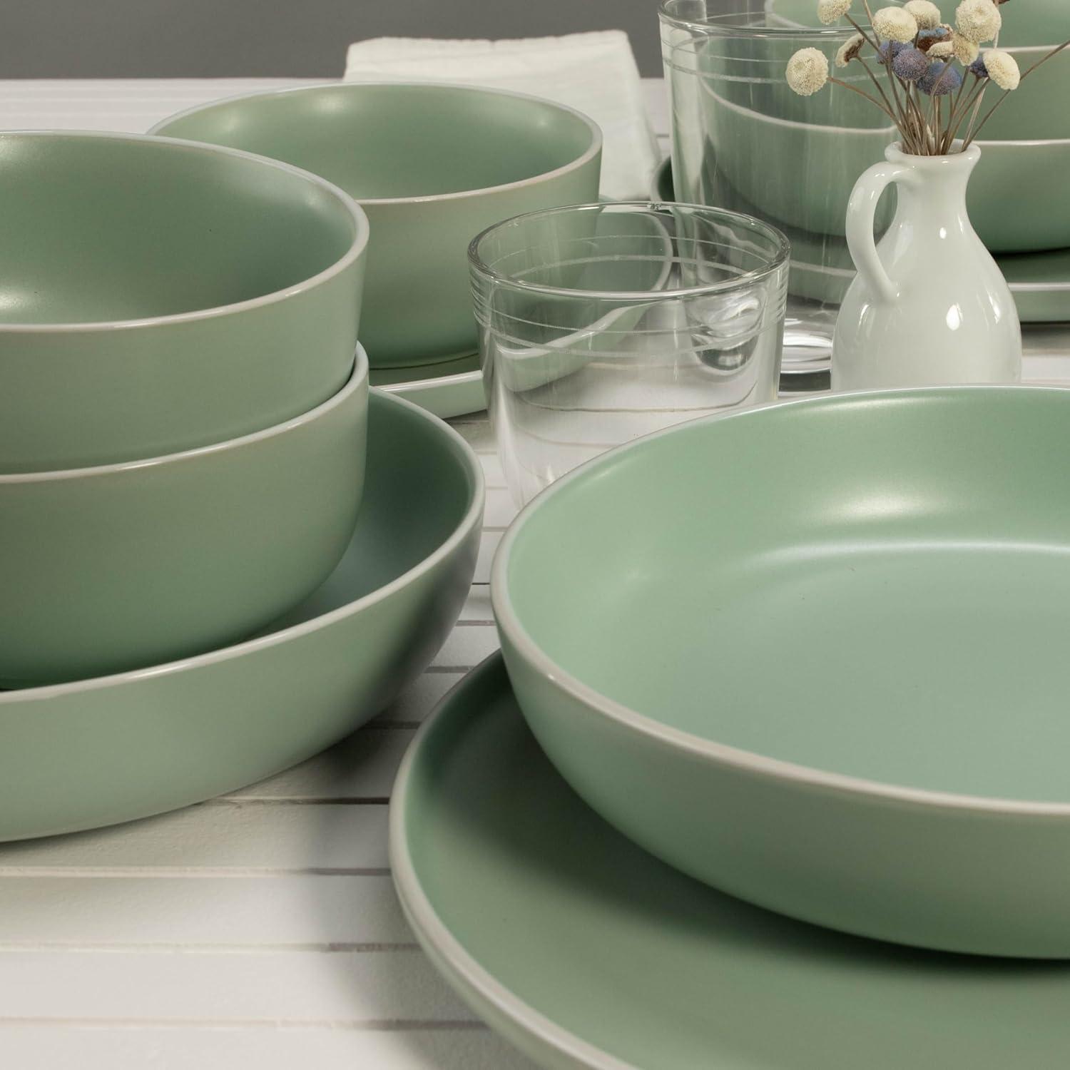 Gibson Home Canyon Crest 12-Piece Stackable Matte Melamine Dinnerware Set