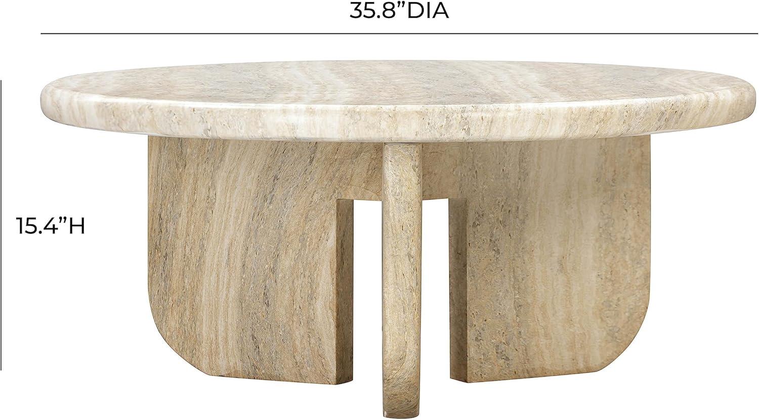 TOV Furniture Patrizia Concrete Round Coffee Table