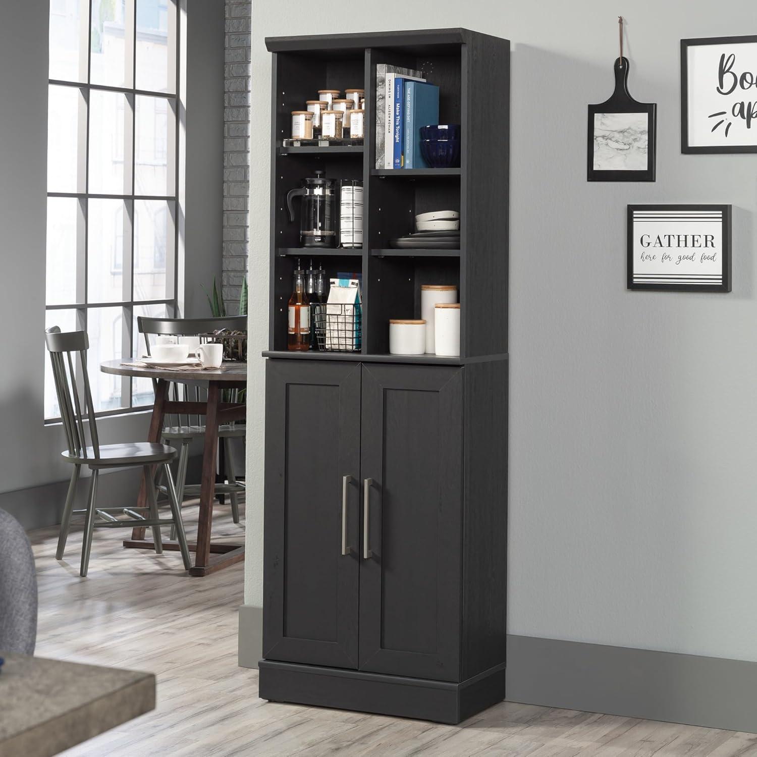 Sauder Homeplus Engineered Wood Storage Cabinet in Raven Oak Finish