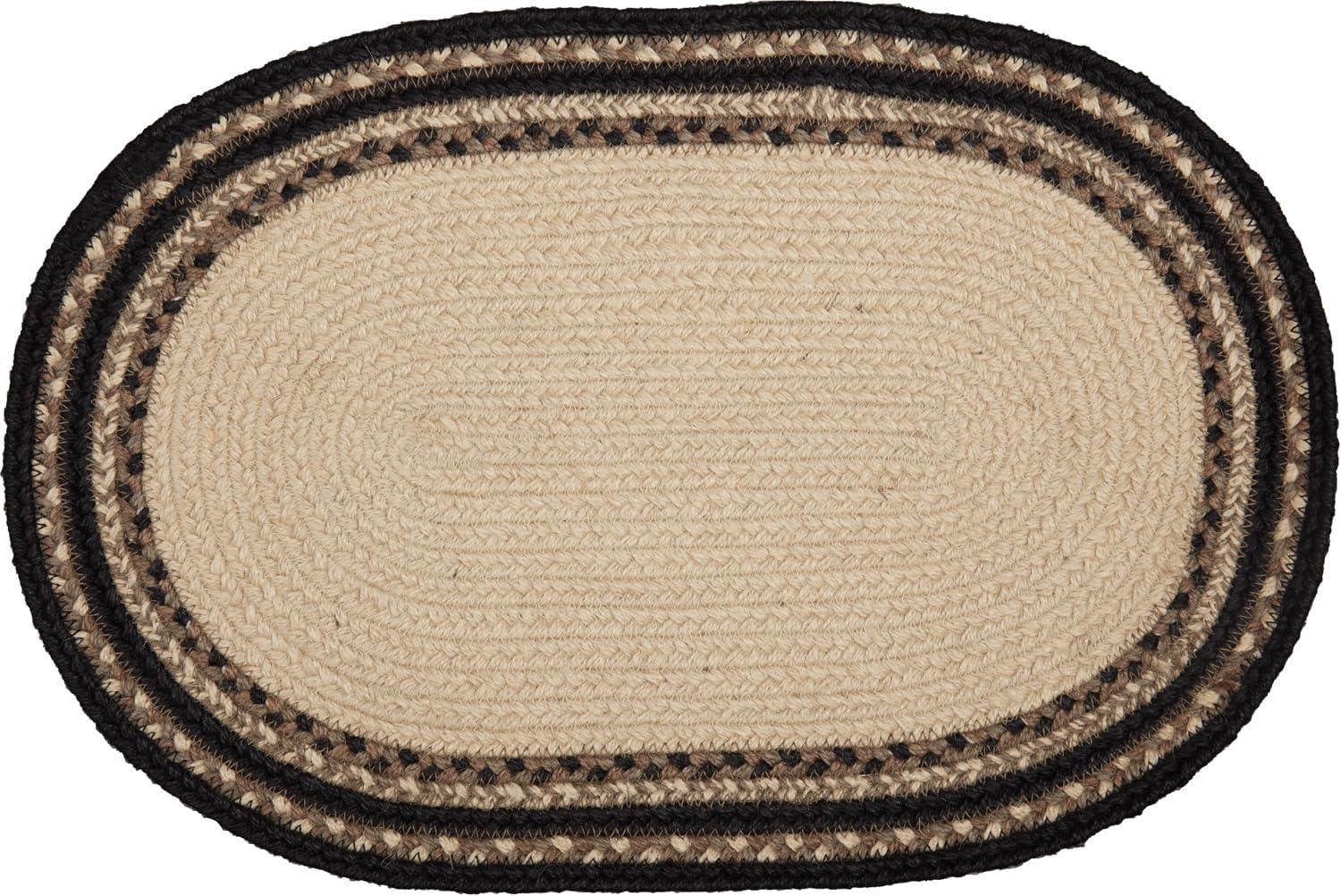 VHC Brands Sawyer Mill Poultry 12 x 18" Jute Placemats, Set of 6, Charcoal