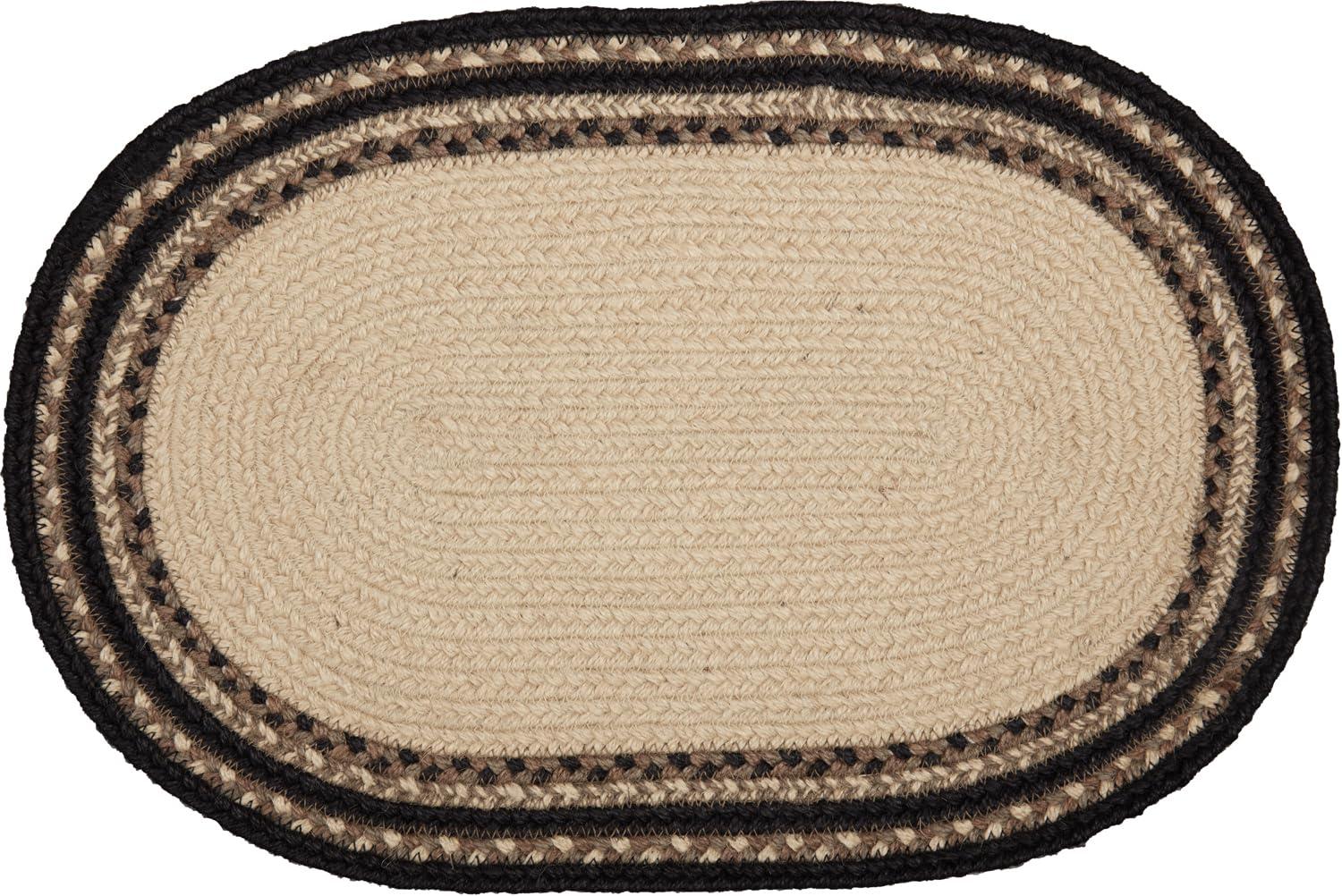 VHC Brands Sawyer Mill Poultry 12 x 18" Jute Placemats, Set of 6, Charcoal