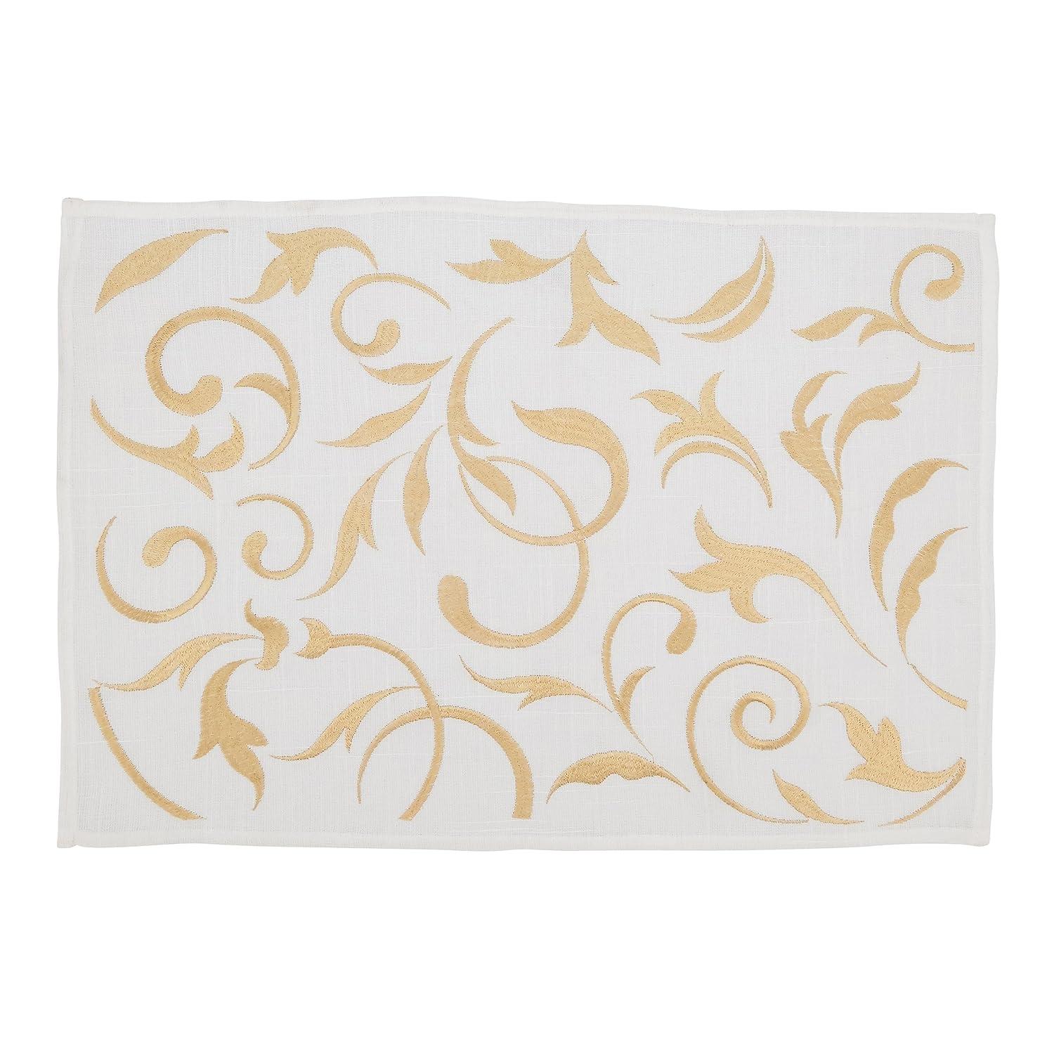 Saro Zensi Collection Polyester No Pattern Rectangle Placemat (Set of 4)