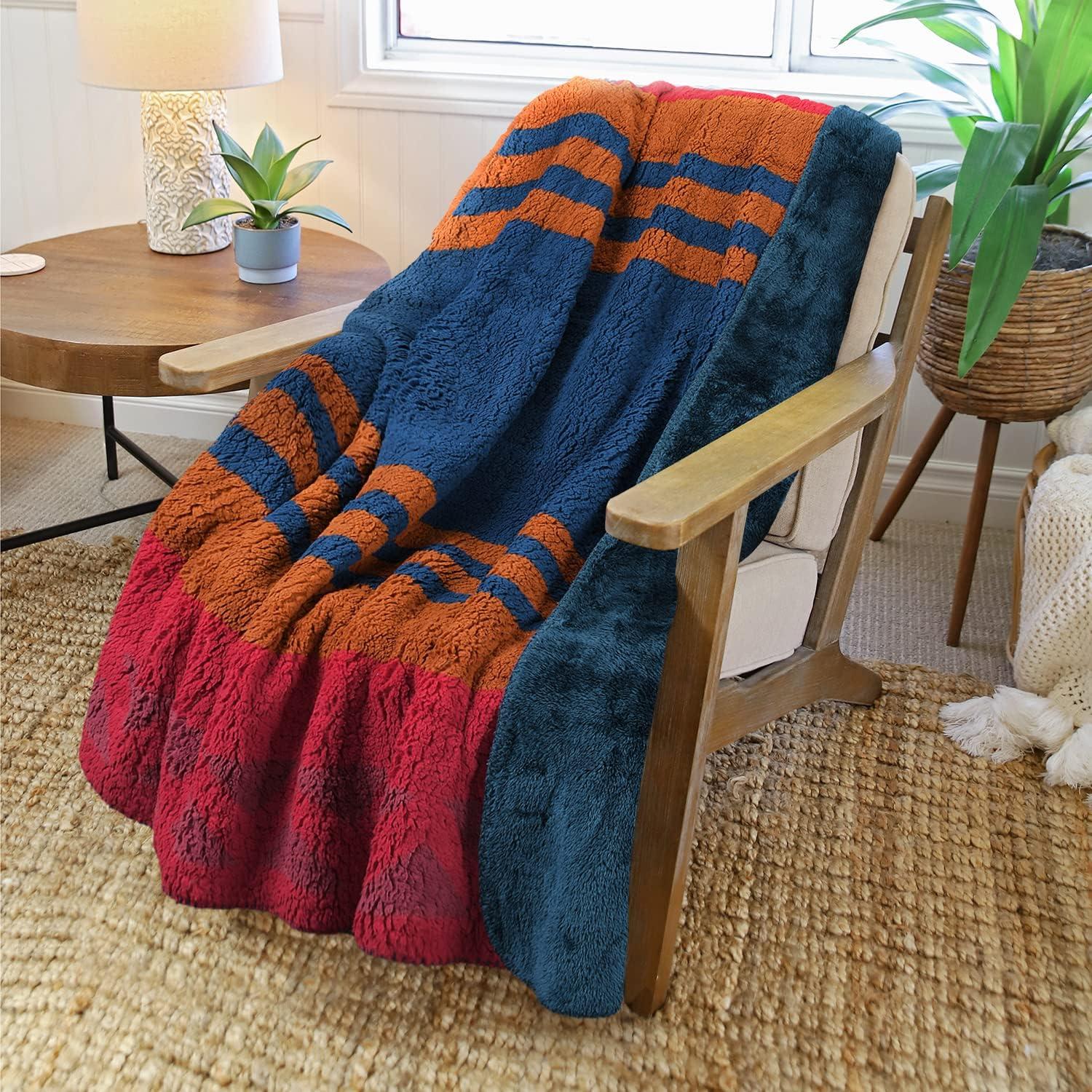 Southwest Throw Blanket, Aztec Blanket for Couch or Room Decor, Reversible Comfy Fluffy Blanket, Gift Blanket, 50 x 60 inches