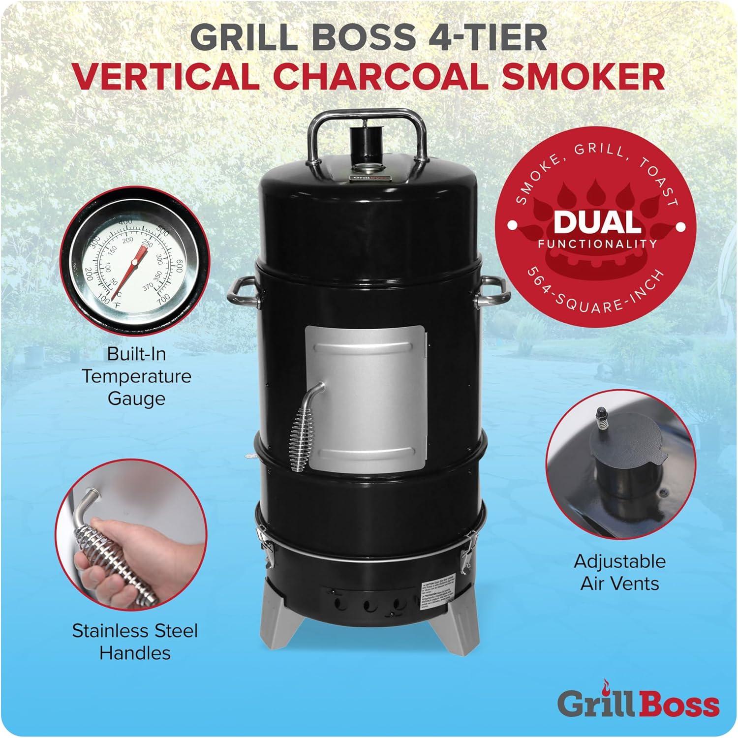 Grill Boss Vertical Smoker, 4 Tier, 564 Square Inch Cooking Area