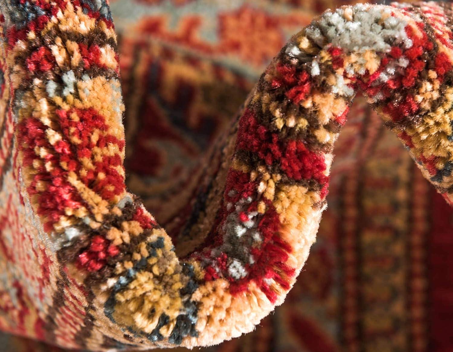 Unique Loom 2' 7 x 7' 1 Runner Red Sahand Philip Area Rug