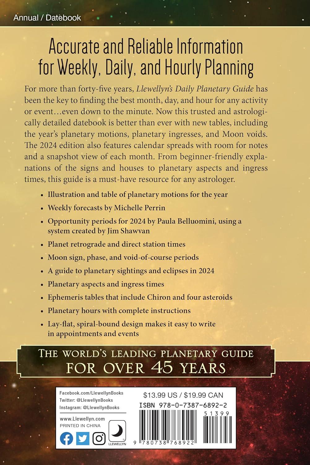 Llewellyn's 2024 Calendars, Almanacs & Datebooks: Llewellyn's 2024 Daily Planetary Guide: Complete Astrology At-A-Glance (Other)