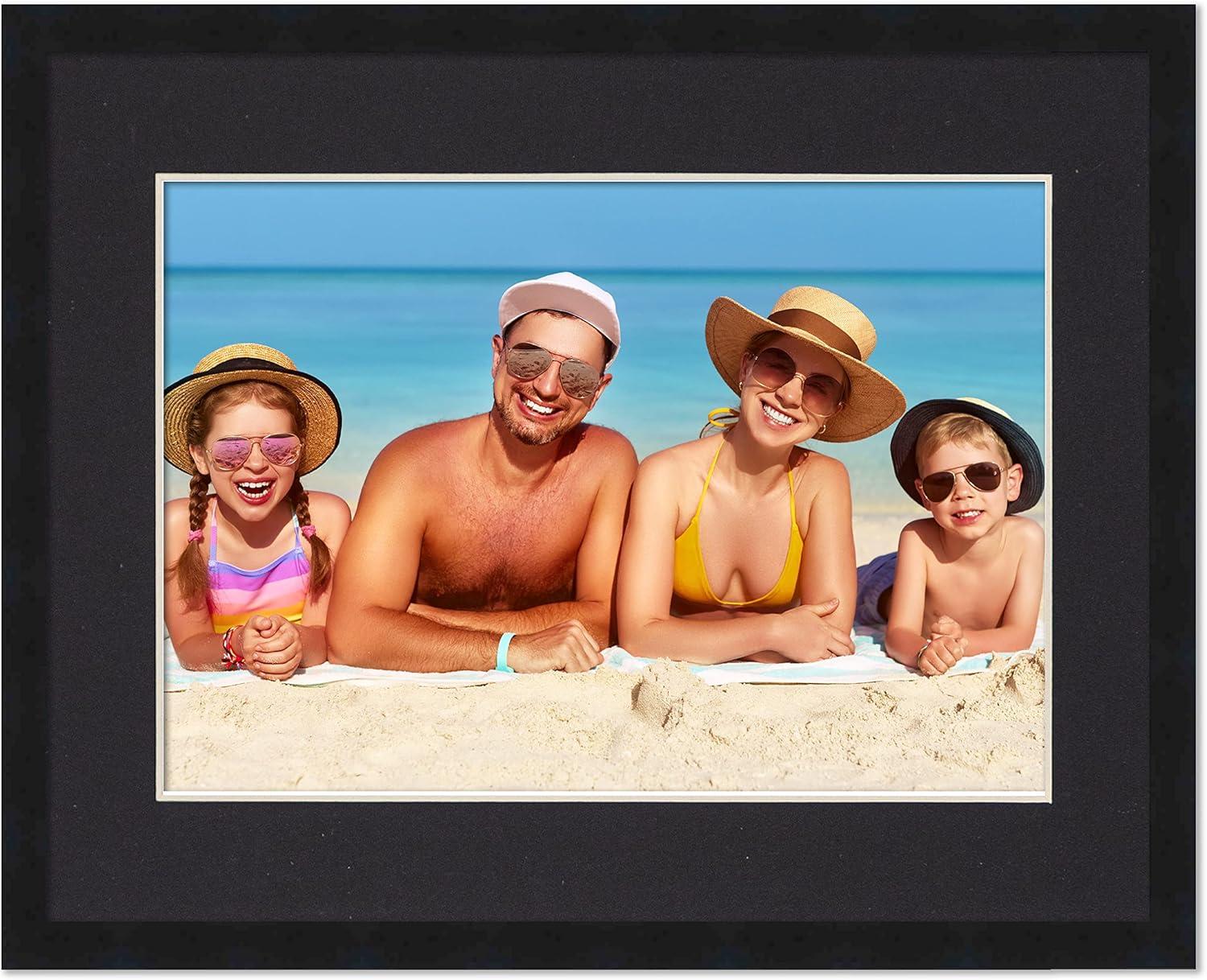 17x23 Frame Black With Black Picture Mat For 17x23 Photo - Black 19x25 Frame To Display Print or