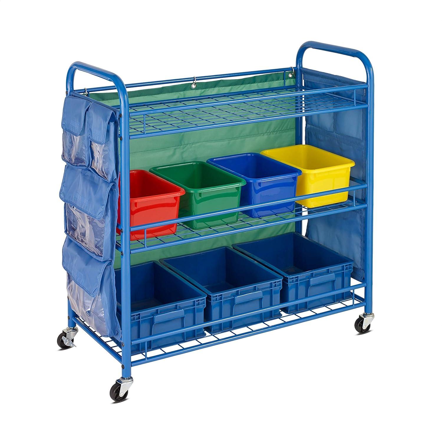 Zoomie Kids Harriotte 3 Compartment Metal Teaching Cart