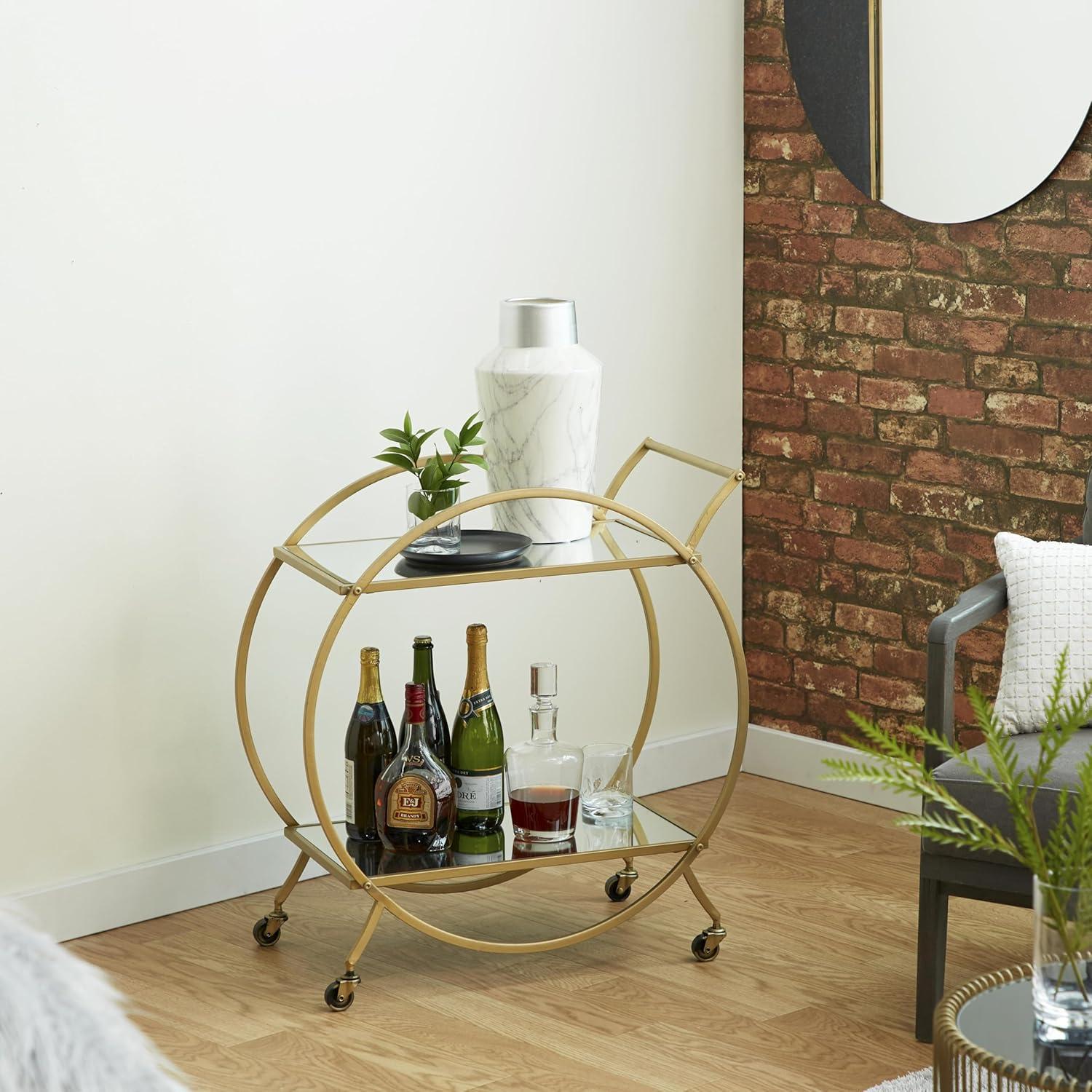 Contemporary Glam Metal Bar Cart - Olivia & May