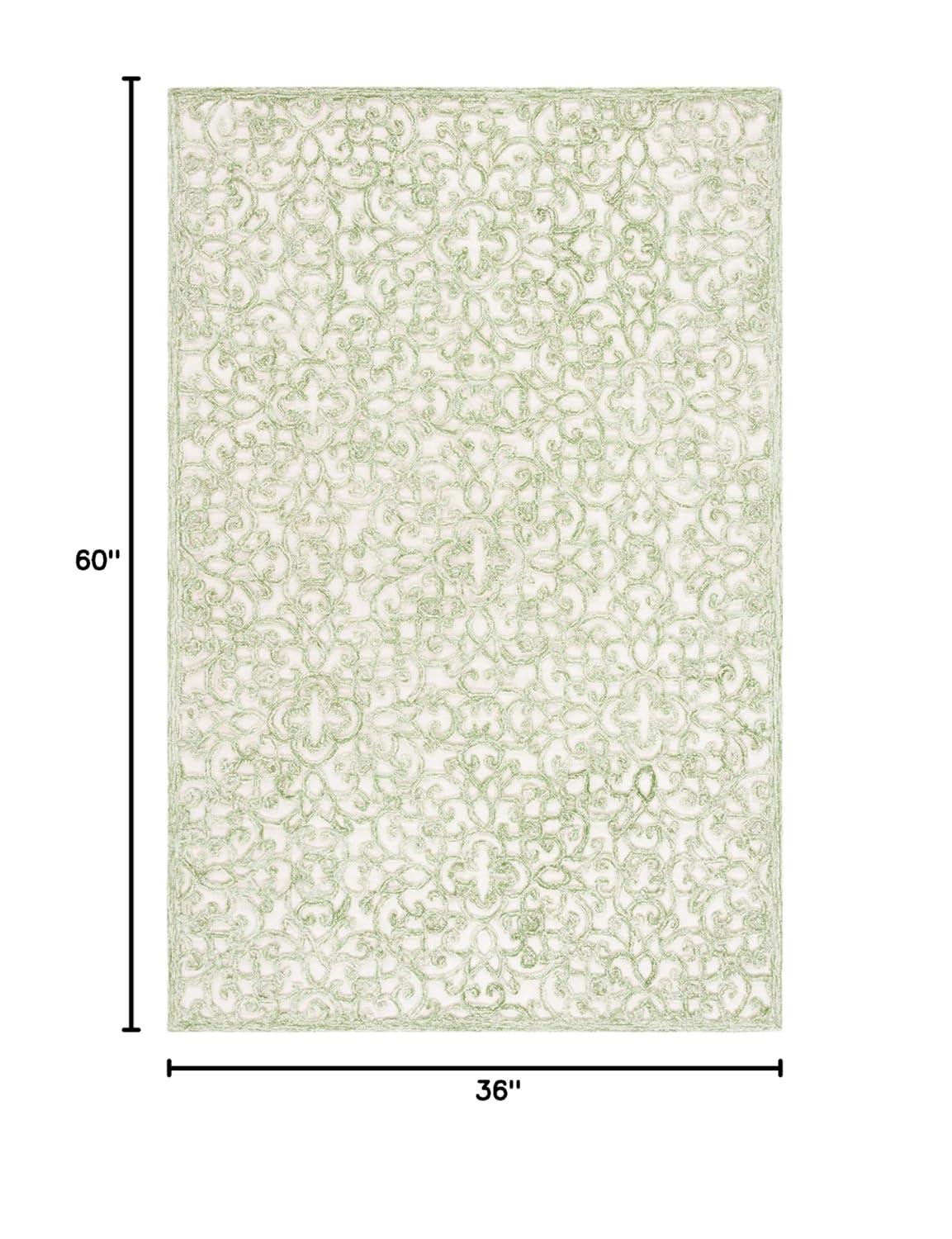 Trace TRC103 Hand Tufted Indoor Accent Rug - Ivory/Green - 3'x5' - Safavieh