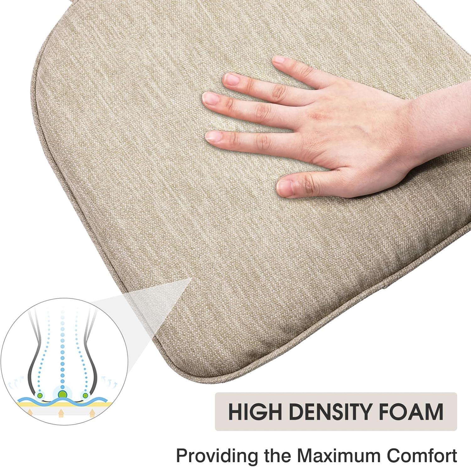 Shinnwa Chair Cushions Set of 4 Seat Cushions Soft Velvet Non Slip Chair Pads for Kitchen Dining Chairs 15 x 16 inch, Gray