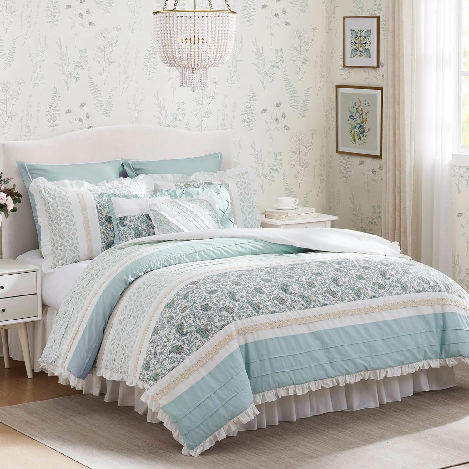 Madison Park Dawn 9 Piece Cotton Percale Comforter Set
