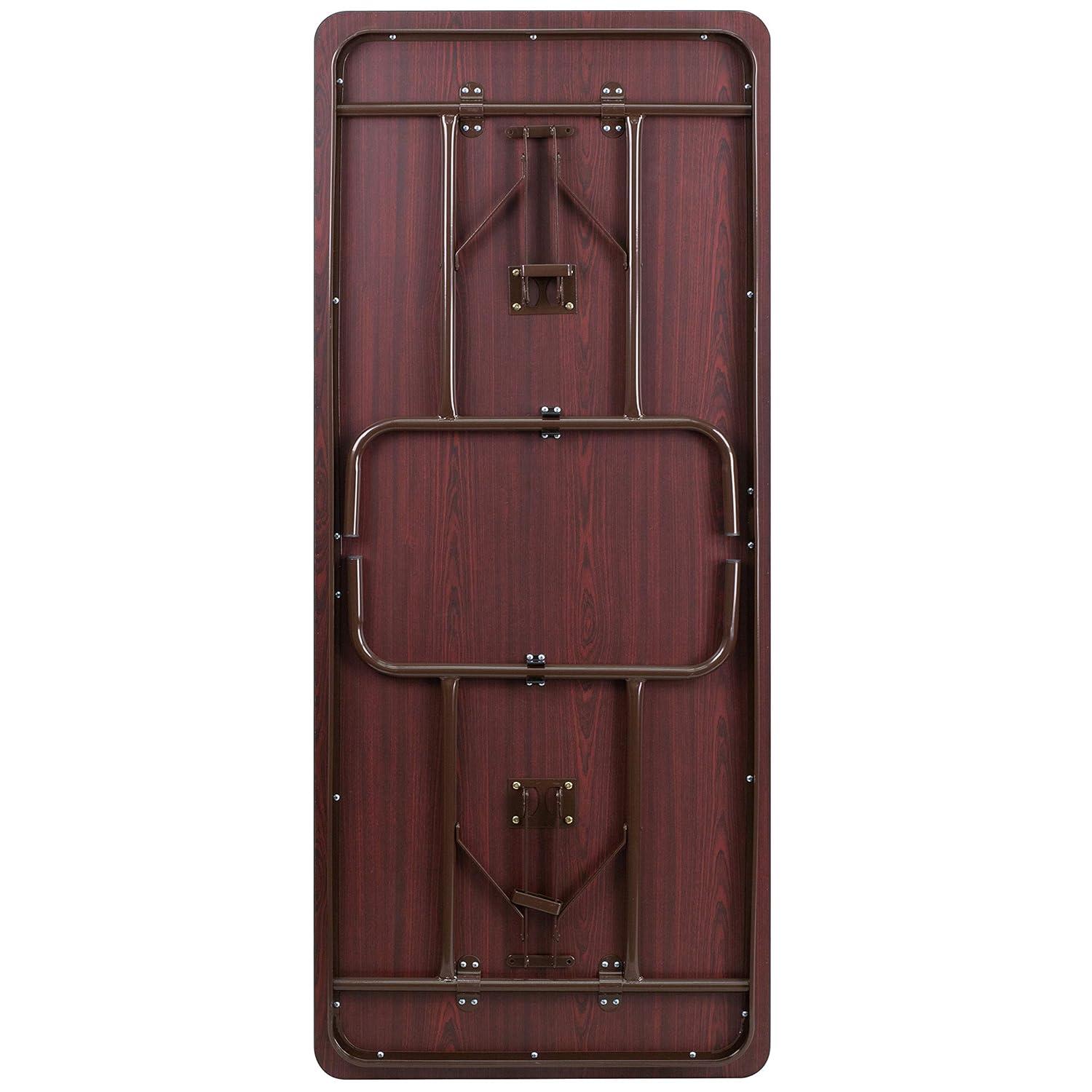 Flash Furniture Wofford 24" x 48" Rectangular High Pressure Mahogany Laminate Folding Banquet Table