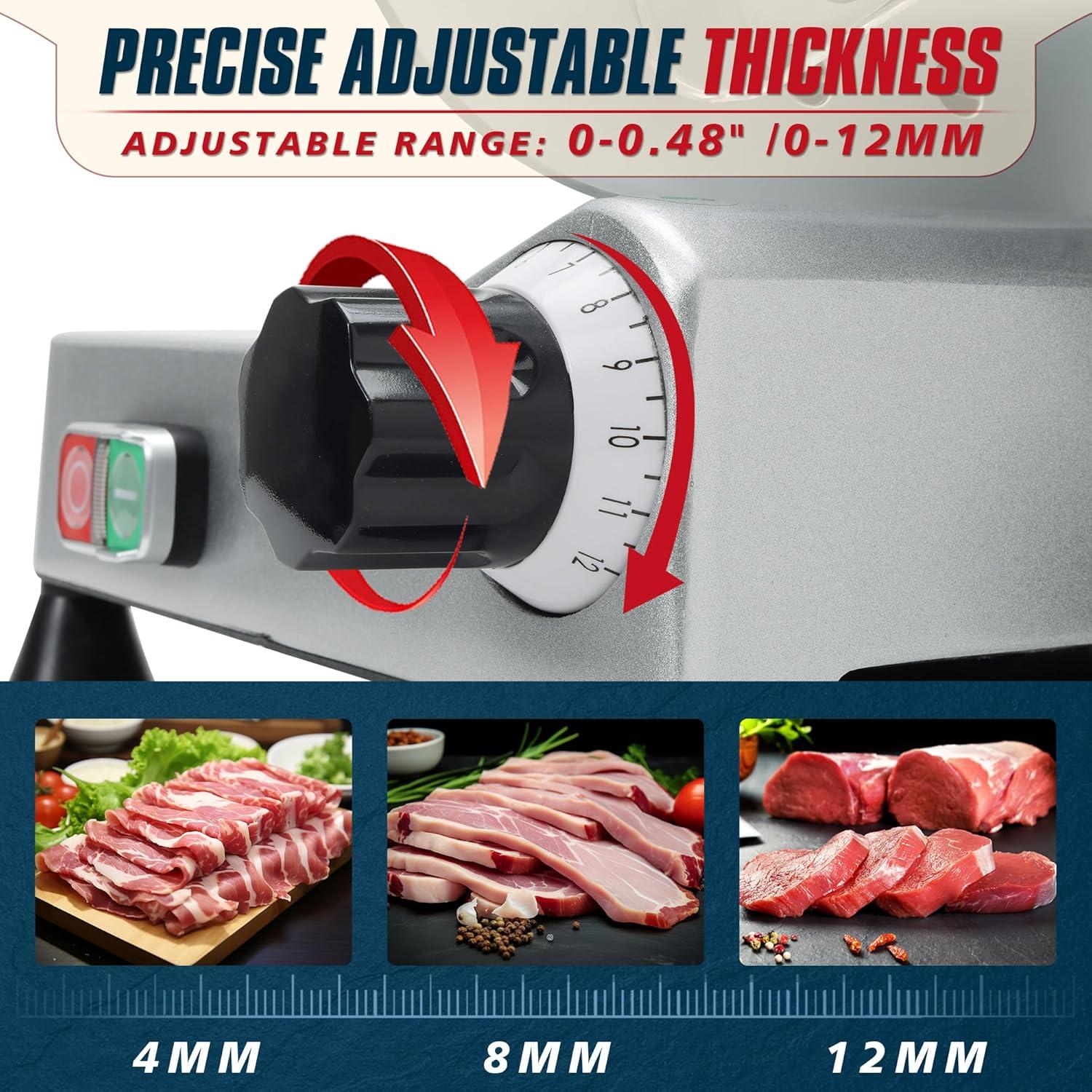 Fashionwu Fashionwu  Commercial Electric Meat Slicer 10" Food Cutter 240W Frozen Deli Slicer Machine