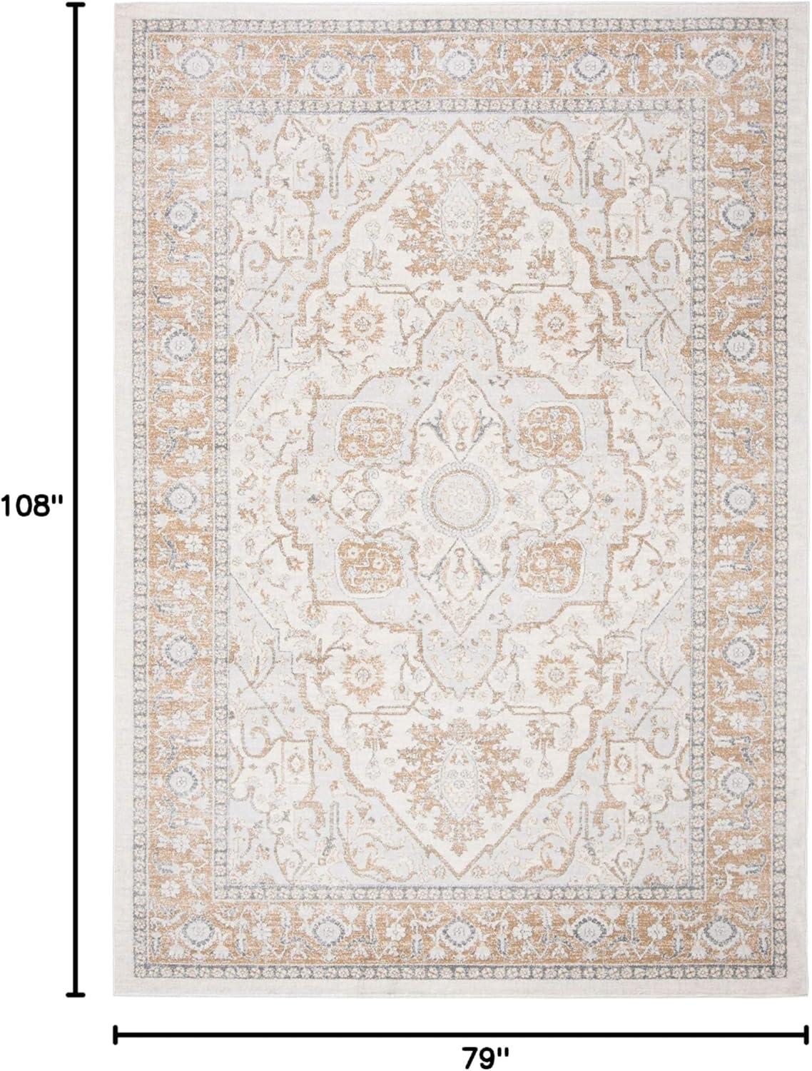 Isabella ISA936 Power Loomed Area Rug - Cream/Beige - 6'7"x9' - Safavieh