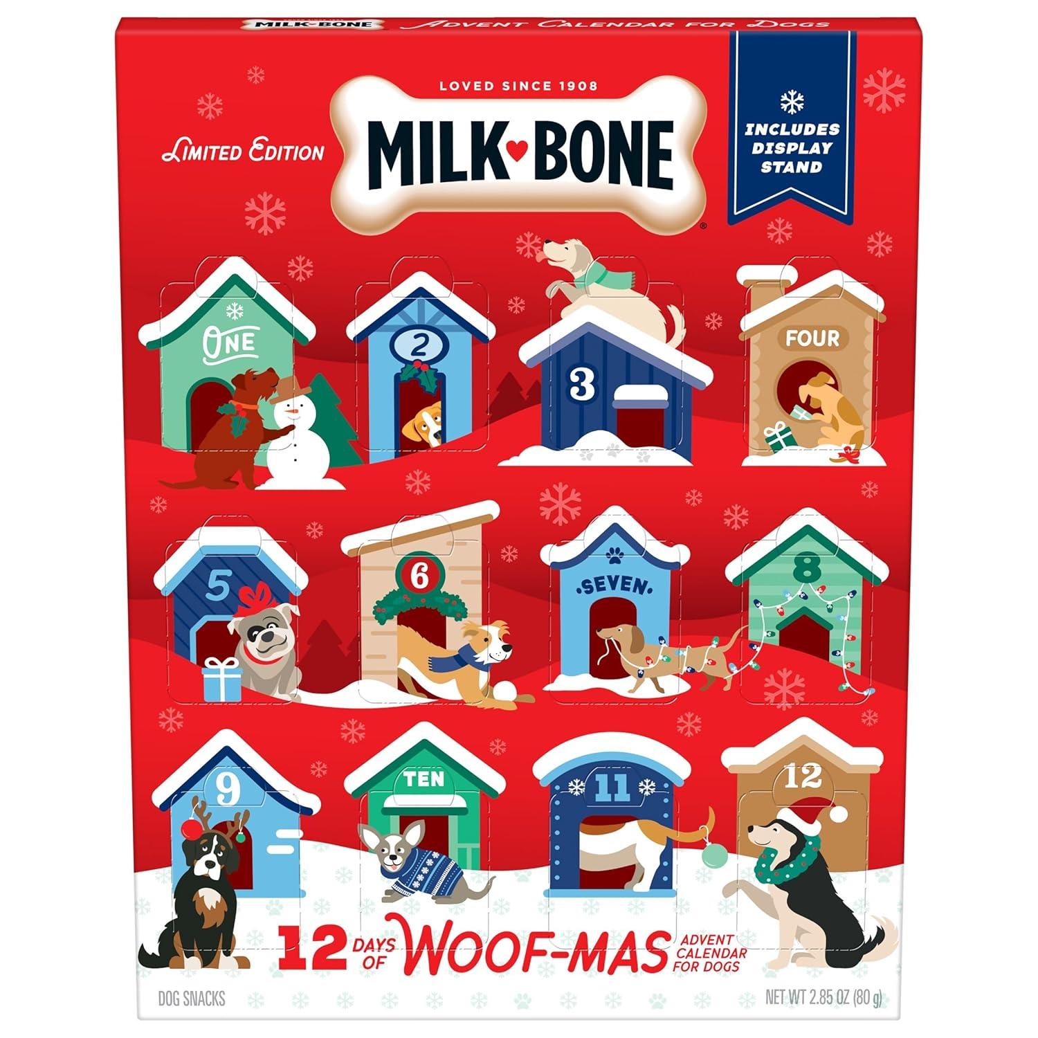 Milk-Bone Limited Edition Holiday Dog Treats 12 Day Advent Calendar, 2.85 Ounce