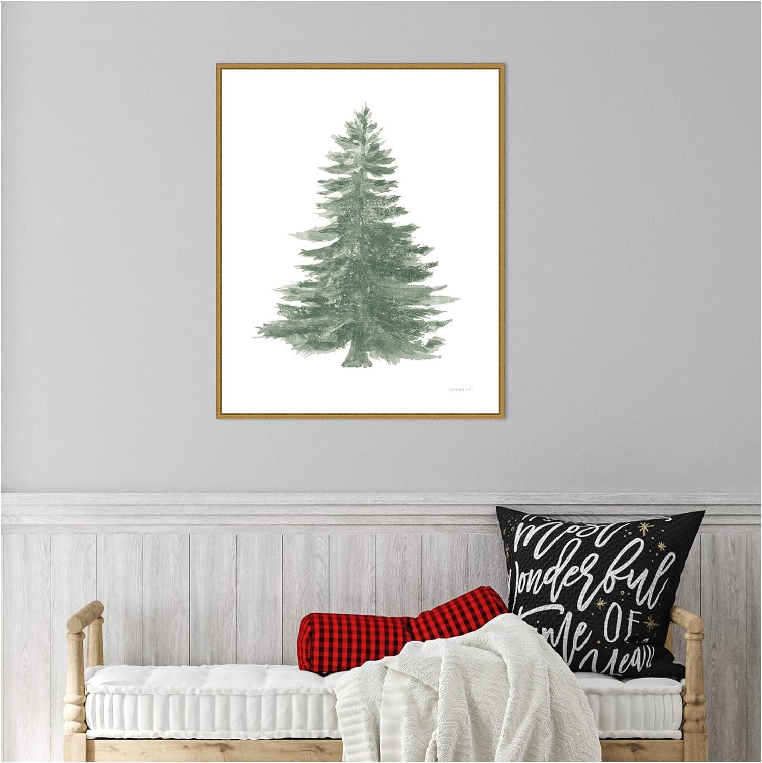 Sylvie Gold Framed Holiday Tree Canvas Print, 24" x 29"