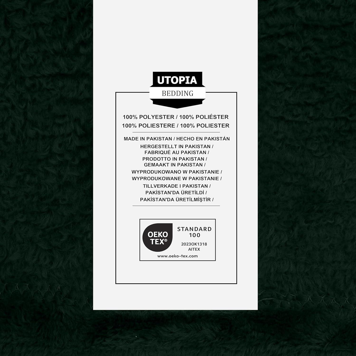 Utopia Bedding Fleece Blanket Throw Size Forest Green 300GSM Luxury Anti-Static Fuzzy Soft Microfiber Blanket for Couch, Sofa and Bed (60x50 Inch)