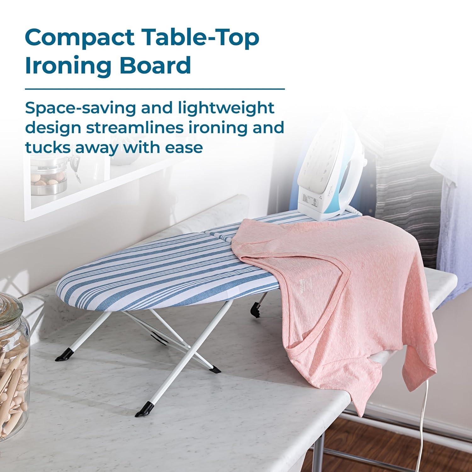 Blue Folding Table-Top Ironing Board with Compact Design