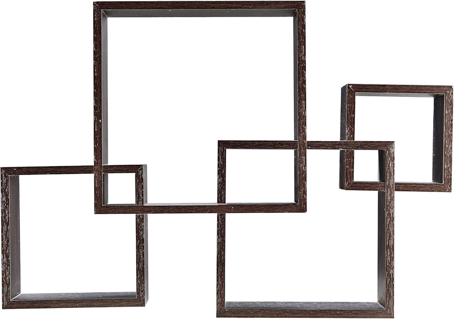 25.5" x 17.75" Intersecting Cube Wall Shelf Black - Danya B.: Modern Cubby Storage, Easy Install