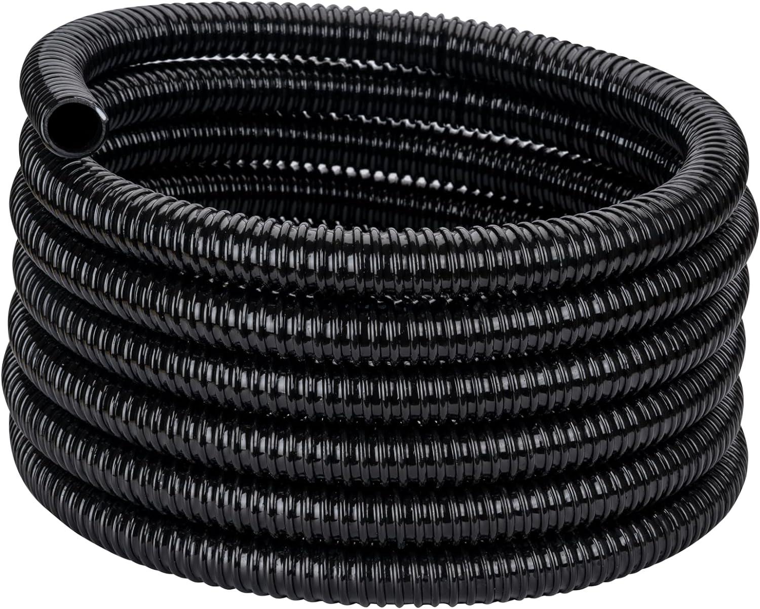 Beckett Pond Corrugated Tubing - Black [Pond, Plumbing Parts] 20' Long x .75" Diameter