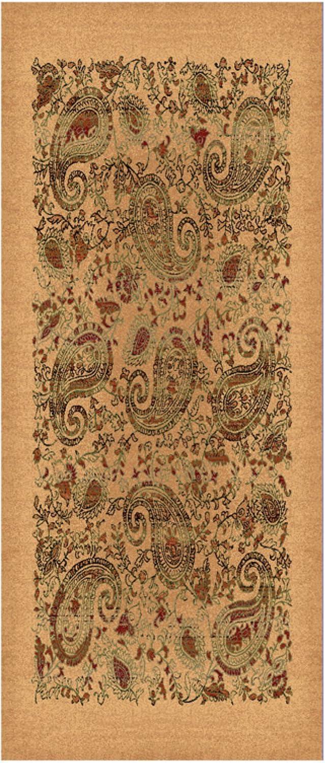 Beige and Multicolor Traditional Paisley Area Rug