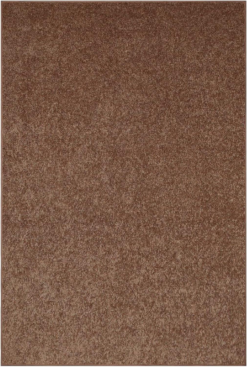 Furnish my Place Modern Plush Solid Color Rug - Brown, 3' x 4', Pet and Kids Friendly Rug. Made in USA, Rectangle, Area Rugs Great for Kids, Pets, Event, Wedding