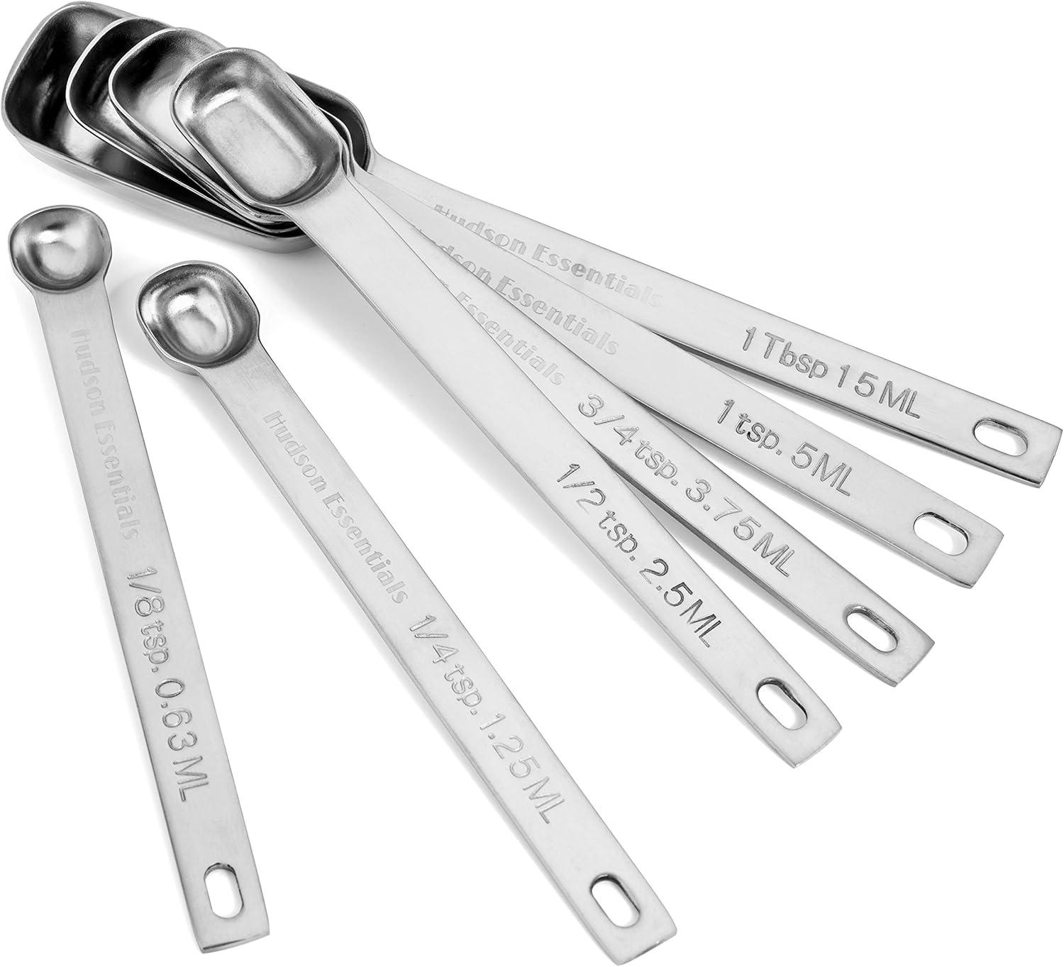 Hudson Essentials 15-Piece Stainless Steel Measuring Cups and Spoons Set