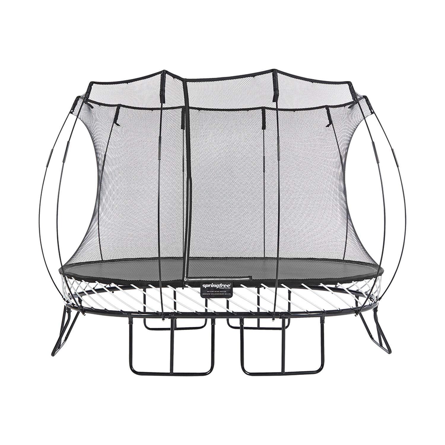 Goba Sports Springfree Outdoor 8 x 13 Ft Trampoline, Enclosure, Hoop Game, and Step Ladder (Set of 3)
