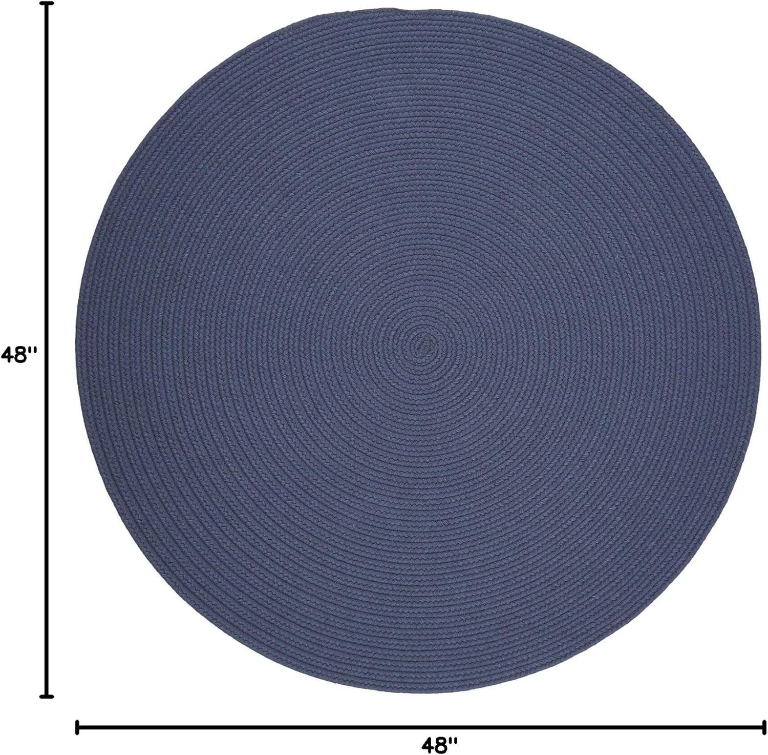 Rhody Rug Solid Sailor Blue Wool 4' Round