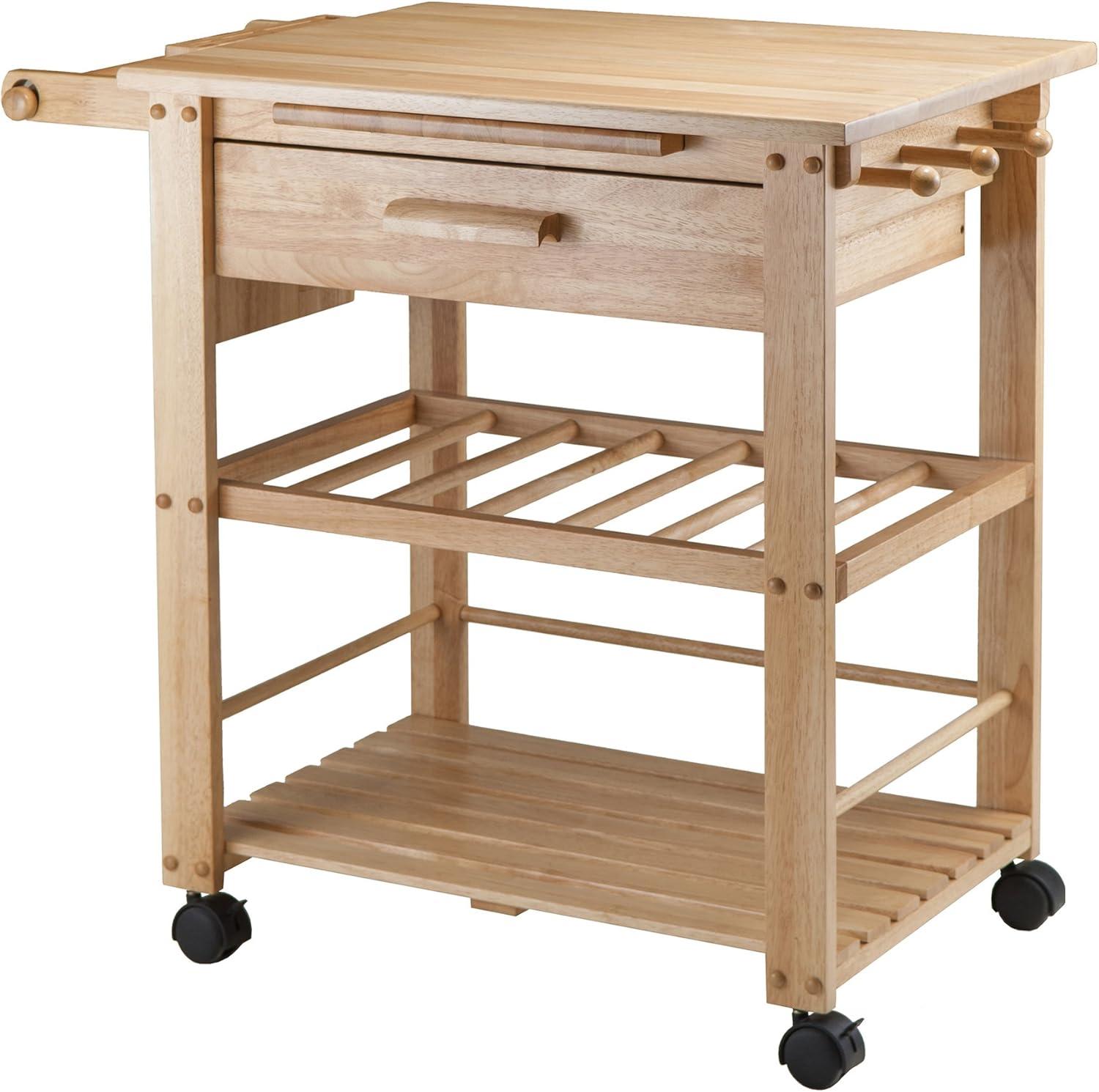 Millwood Pines Schulenburg Wood Kitchen Cart